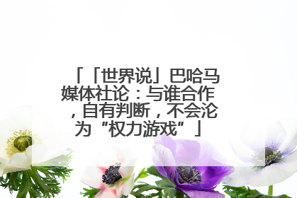 「世界说」巴哈马媒体社论：与谁合作，自有判断，不会沦为“权力游戏”