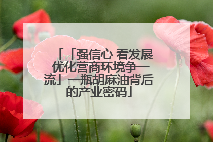 「强信心 看发展 优化营商环境争一流」一瓶胡麻油背后的产业密码