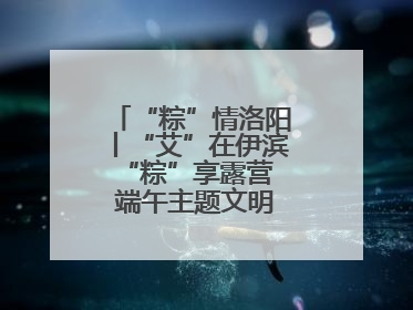 “粽”情洛阳丨“艾”在伊滨 “粽”享露营 端午主题文明实践活动启动