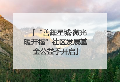 “善耀星城·微光暖开福”社区发展基金公益季开启