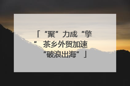 “聚”力成“擎” 茶乡外贸加速“破浪出海”