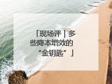 现场评｜多些降本增效的“金钥匙”