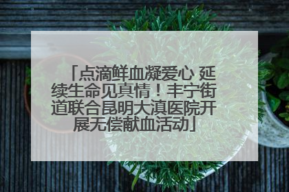 点滴鲜血凝爱心 延续生命见真情！丰宁街道联合昆明大滇医院开展无偿献血活动