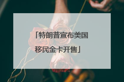 特朗普宣布美国移民金卡开售