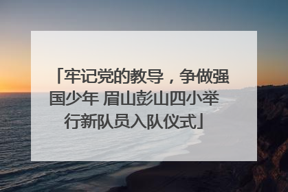 牢记党的教导，争做强国少年 眉山彭山四小举行新队员入队仪式