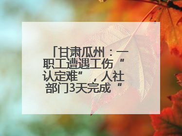 甘肃瓜州：一职工遭遇工伤“认定难”，人社部门3天完成“证据链闭环”
