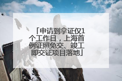 申请到拿证仅1个工作日，上海首例证照免交、竣工即交证项目落地