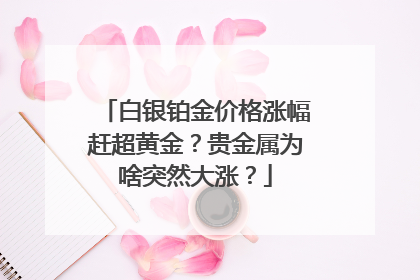 白银铂金价格涨幅赶超黄金？贵金属为啥突然大涨？