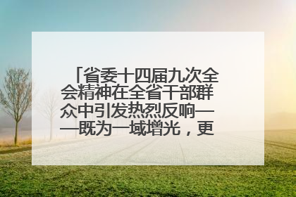 省委十四届九次全会精神在全省干部群众中引发热烈反响——既为一域增光，更为全局添彩