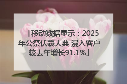 移动数据显示：2025年公祭伏羲大典 漫入客户较去年增长91.1%
