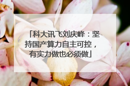 科大讯飞刘庆峰：坚持国产算力自主可控，有实力做也必须做