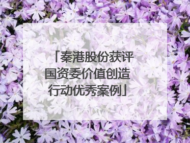 秦港股份获评国资委价值创造行动优秀案例