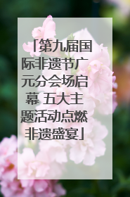 第九届国际非遗节广元分会场启幕 五大主题活动点燃非遗盛宴