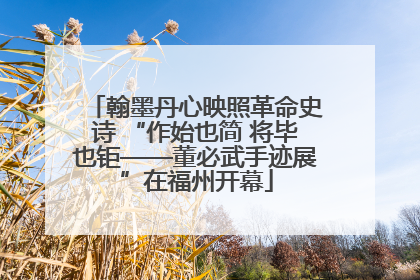 翰墨丹心映照革命史诗 “作始也简 将毕也钜——董必武手迹展”在福州开幕