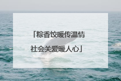 粽香饺暖传温情 社会关爱暖人心