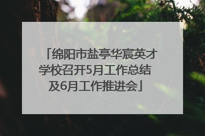 绵阳市盐亭华宸英才学校召开5月工作总结及6月工作推进会