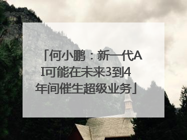 何小鹏：新一代AI可能在未来3到4年间催生超级业务