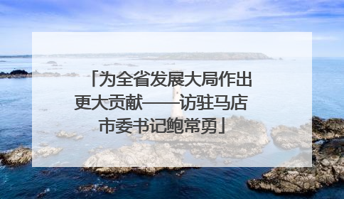 为全省发展大局作出更大贡献——访驻马店市委书记鲍常勇