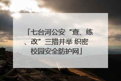 七台河公安“查、练、改”三措并举 织密校园安全防护网