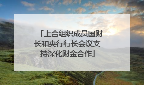 上合组织成员国财长和央行行长会议支持深化财金合作