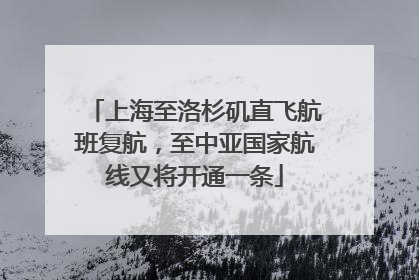 上海至洛杉矶直飞航班复航，至中亚国家航线又将开通一条