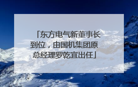 东方电气新董事长到位，由国机集团原总经理罗乾宜出任