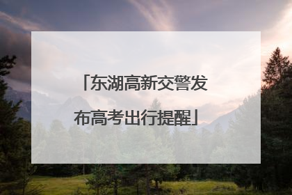 东湖高新交警发布高考出行提醒