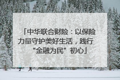 中华联合财险：以保险力量守护美好生活，践行“金融为民”初心