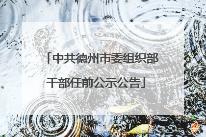 中共德州市委组织部干部任前公示公告