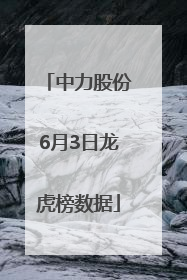中力股份6月3日龙虎榜数据
