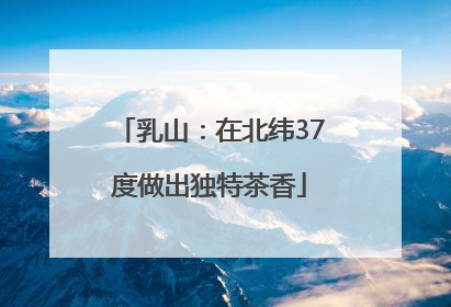 乳山：在北纬37度做出独特茶香