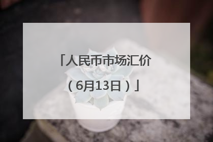人民币市场汇价（6月13日）
