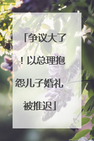 争议大了！以总理抱怨儿子婚礼被推迟