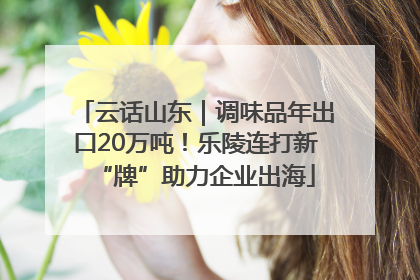 云话山东｜调味品年出口20万吨！乐陵连打新“牌”助力企业出海