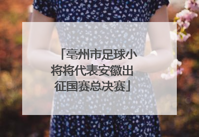 亳州市足球小将将代表安徽出征国赛总决赛