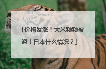 价格暴涨！大米频频被盗！日本什么情况？
