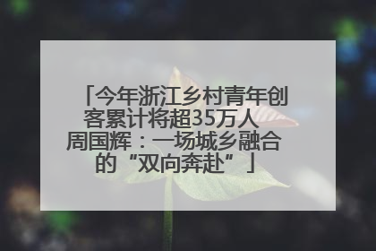 今年浙江乡村青年创客累计将超35万人 周国辉：一场城乡融合的“双向奔赴”