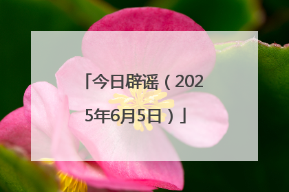 今日辟谣（2025年6月5日）