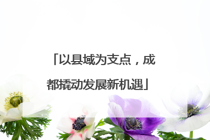 以县域为支点，成都撬动发展新机遇