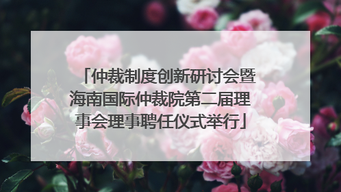 仲裁制度创新研讨会暨海南国际仲裁院第二届理事会理事聘任仪式举行