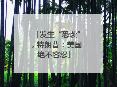 发生“恐袭”，特朗普：美国绝不容忍