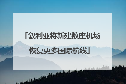 叙利亚将新建数座机场 恢复更多国际航线
