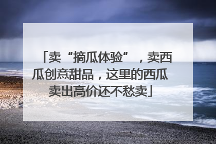 卖“摘瓜体验”，卖西瓜创意甜品，这里的西瓜卖出高价还不愁卖