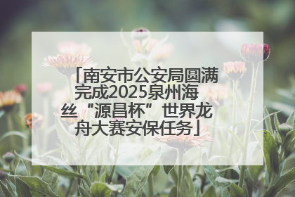 南安市公安局圆满完成2025泉州海丝“源昌杯”世界龙舟大赛安保任务