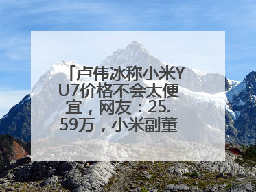 卢伟冰称小米YU7价格不会太便宜，网友：25.59万，小米副董事：不行！