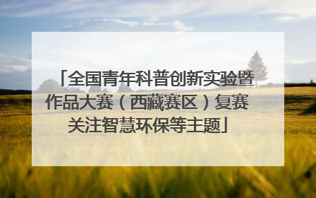全国青年科普创新实验暨作品大赛（西藏赛区）复赛关注智慧环保等主题