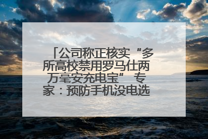 公司称正核实“多所高校禁用罗马仕两万毫安充电宝” 专家：预防手机没电选中等体积产品即可