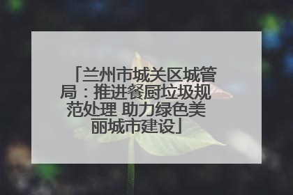 兰州市城关区城管局：推进餐厨垃圾规范处理 助力绿色美丽城市建设