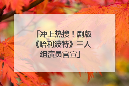 冲上热搜！剧版《哈利波特》三人组演员官宣