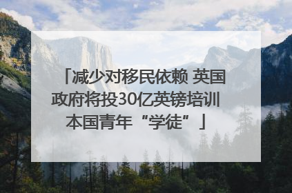 减少对移民依赖 英国政府将投30亿英镑培训本国青年“学徒”